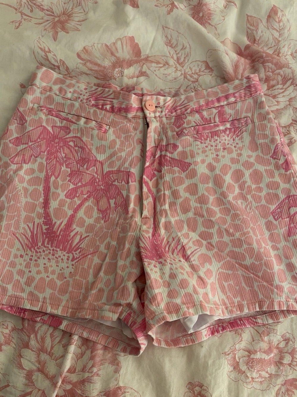 Lilly Pulitzer Pink Tropical Print Bermuda Shorts